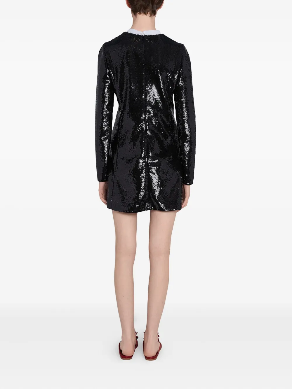 Giambattista Valli sequin self-tie neck dress Zwart
