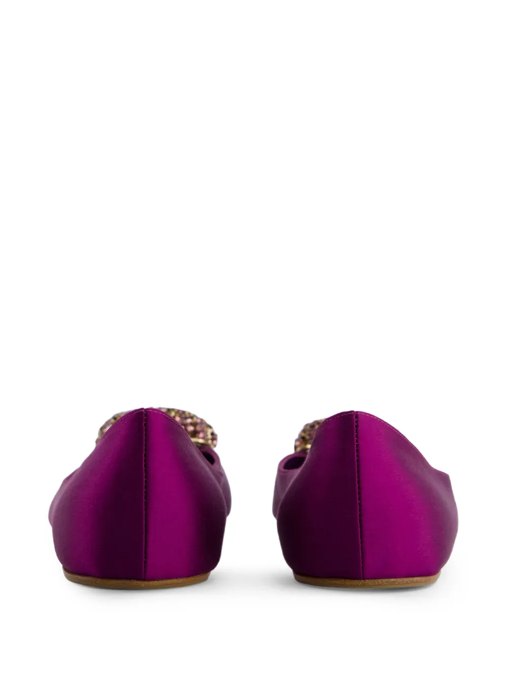 Giambattista Valli Heart-embellished Satin Ballet Flats In Purple