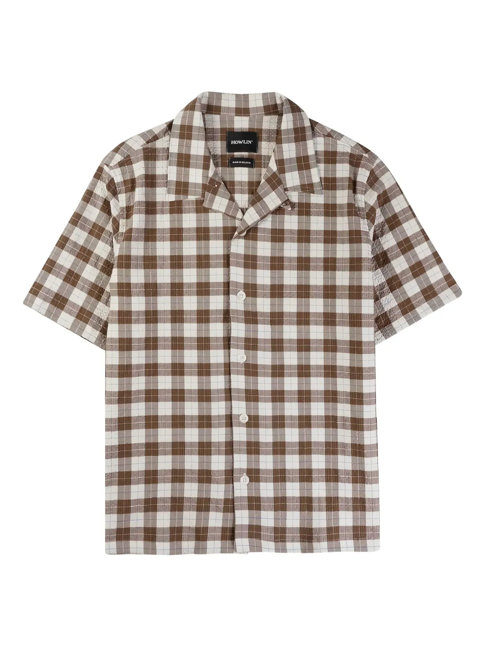Howlin' checked short-sleeve shirt | Brown | Image 1