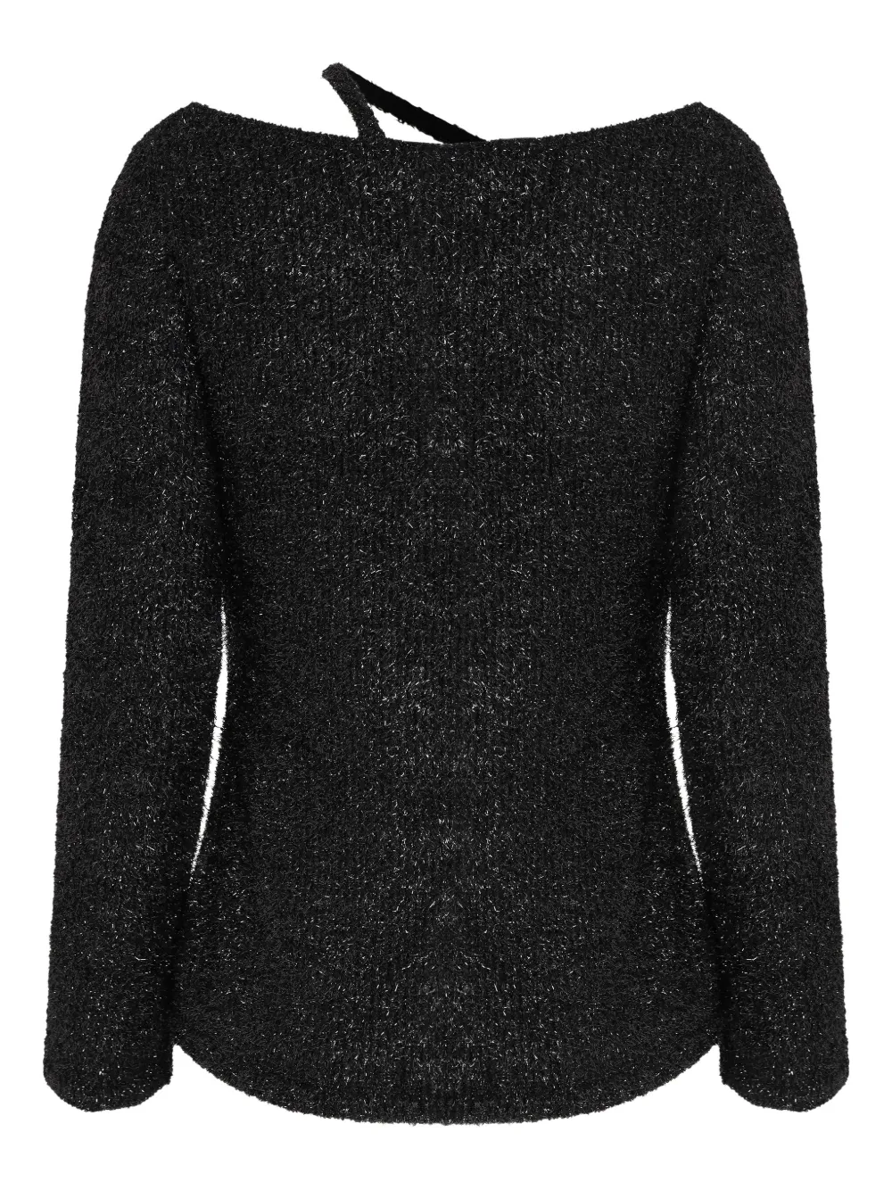 Gloria Coelho Top met glitter en uitgesneden details - Zwart