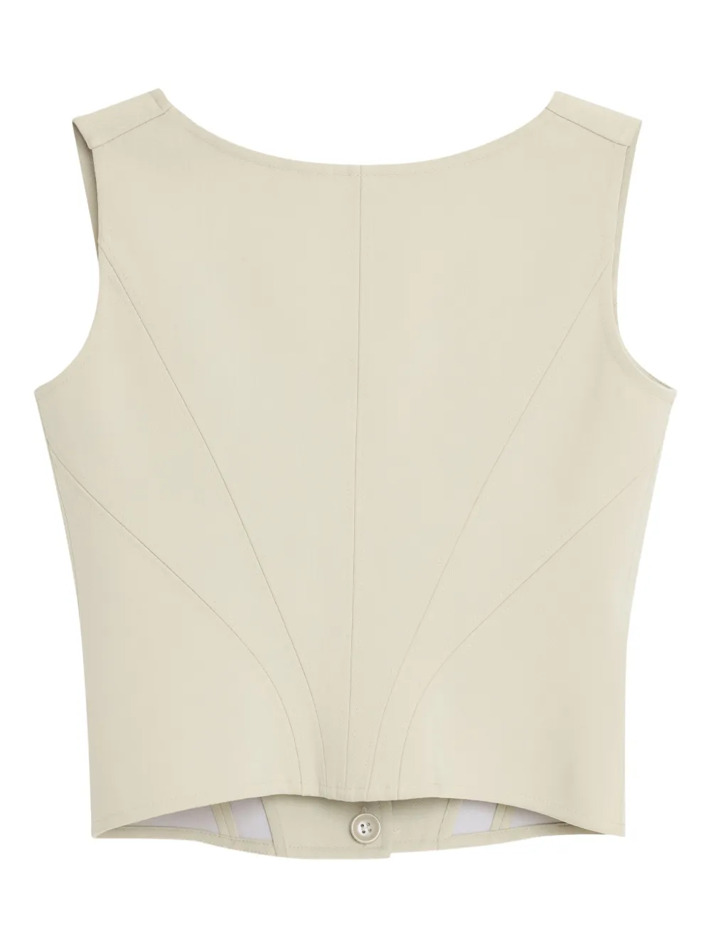 Gloria Coelho Top met knoopsluiting en naaddetail Beige
