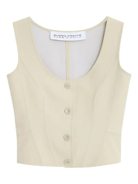 Gloria Coelho button-fastening seam-detail top