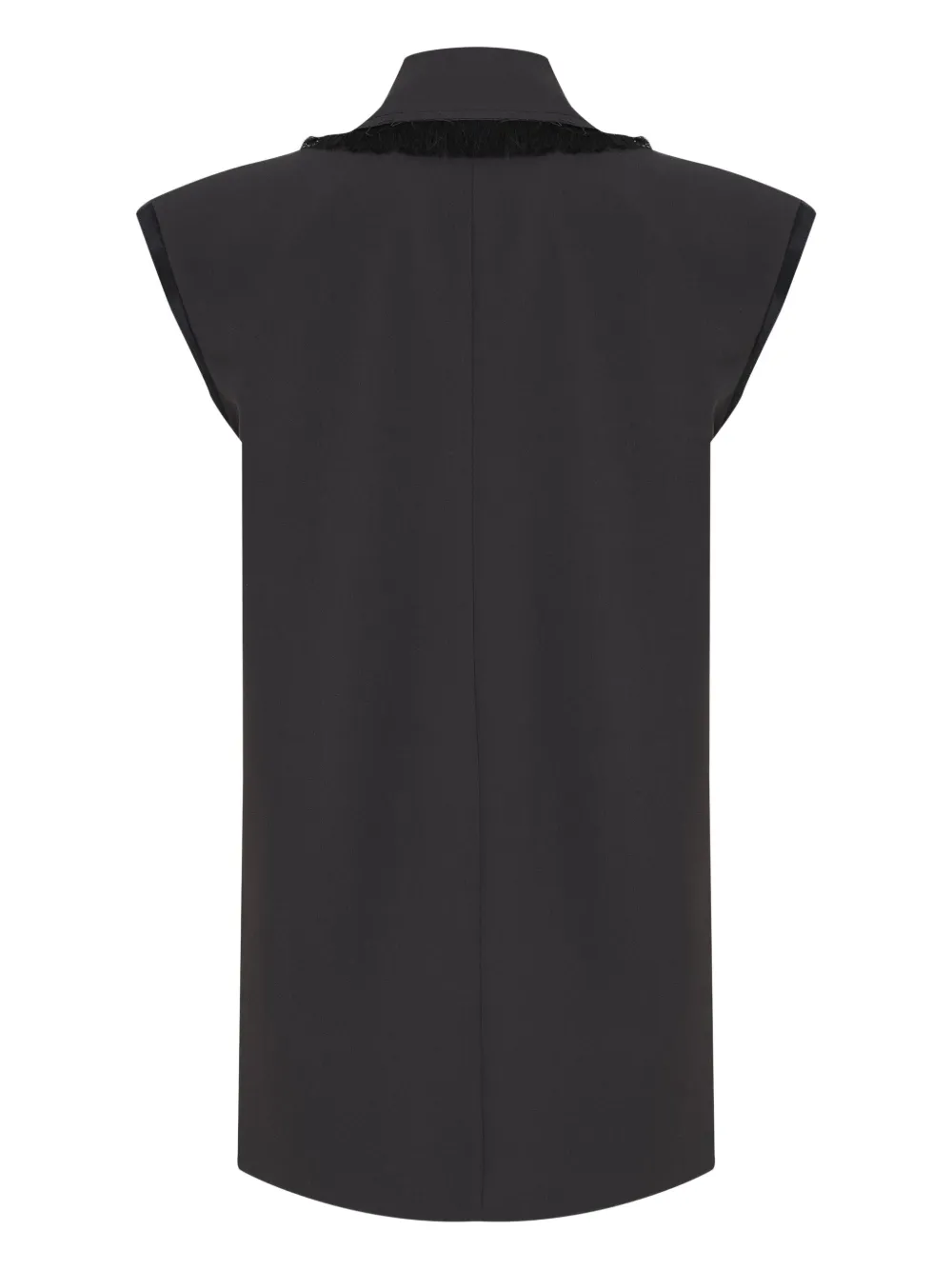 Gloria Coelho Destroyed Double-breasted Frayed Vest In Black