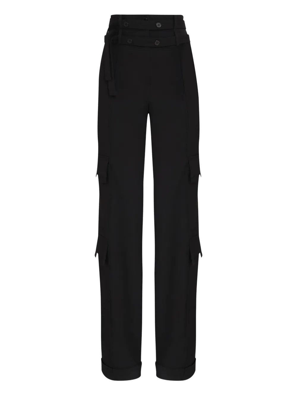 Gloria Coelho Belted Cargo Trousers In Black