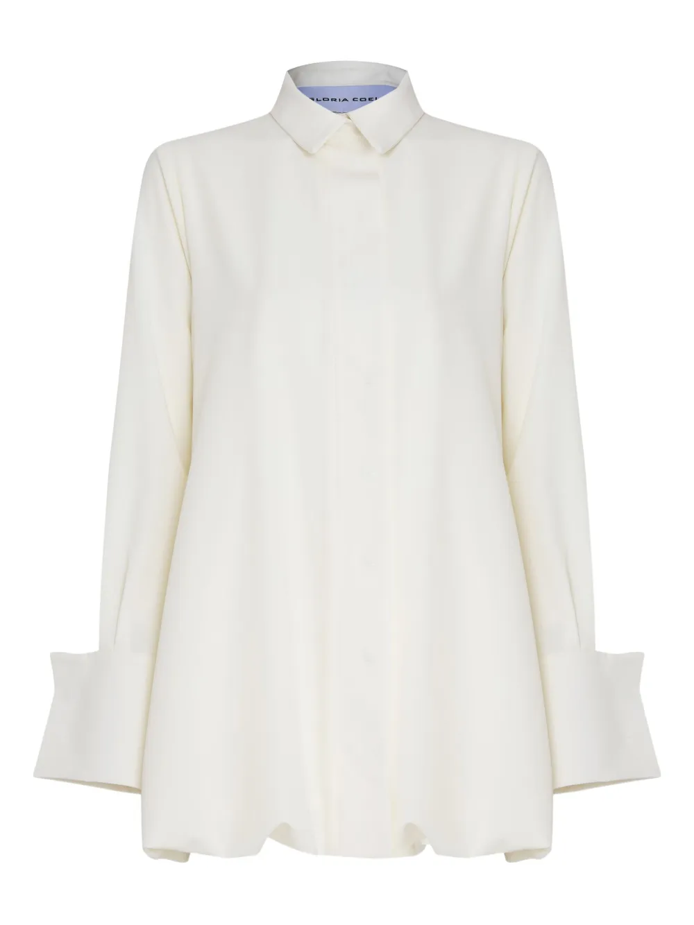 Gloria Coelho Rockabilly Hemd mit weiten Bündchen - Weiß