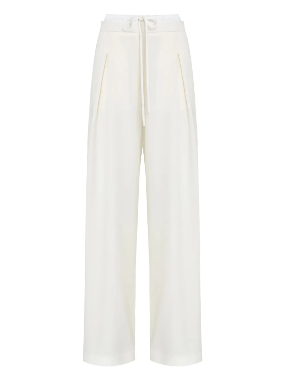 Gloria Coelho Pleated Drawstring Trousers In White