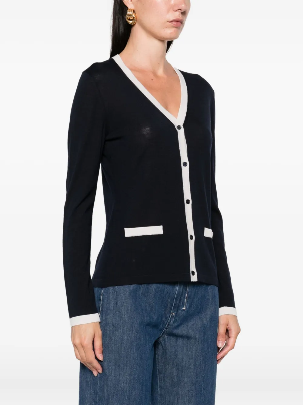 Max Mara Kenya buttoned-up wool cardigan Blauw