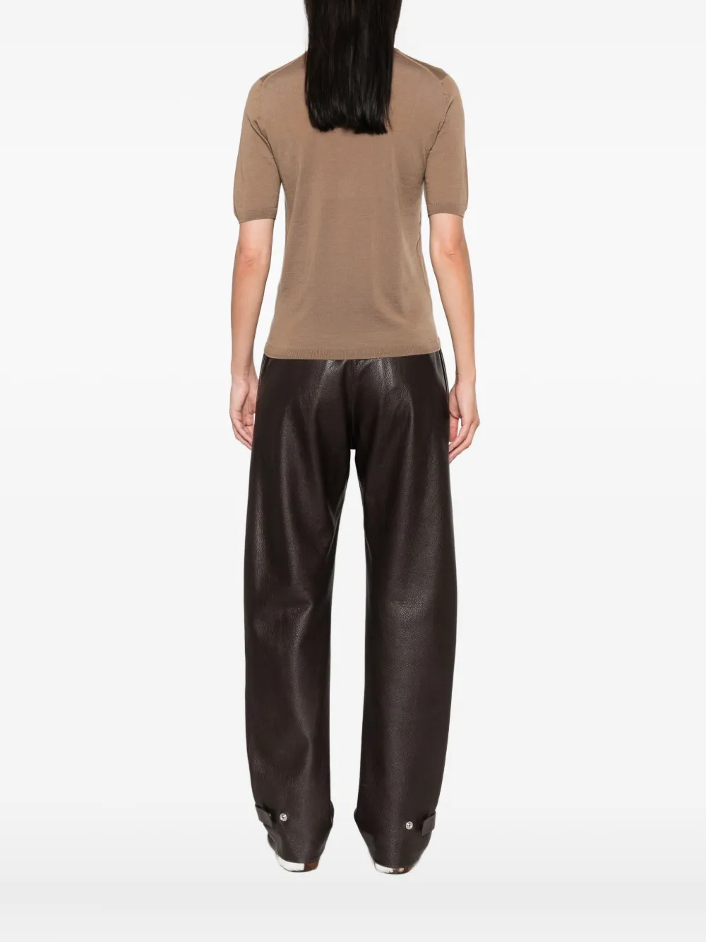 Max Mara short-sleeve wool top Bruin