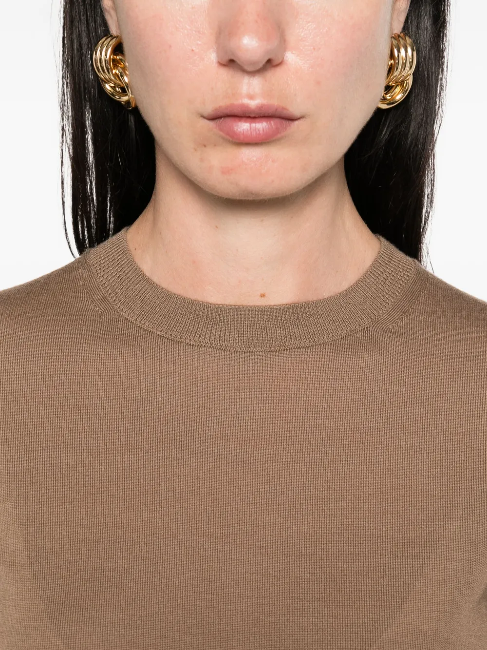 Max Mara short-sleeve wool top Bruin