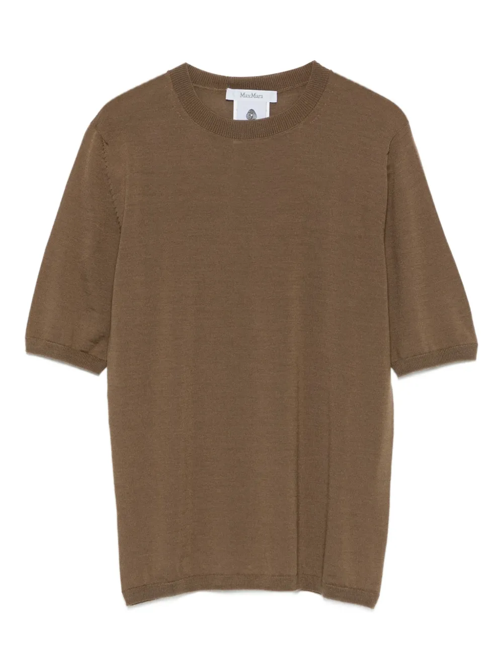Max Mara short-sleeve wool top - ブラウン Max Mara short-sleeve wool top - ブラウン