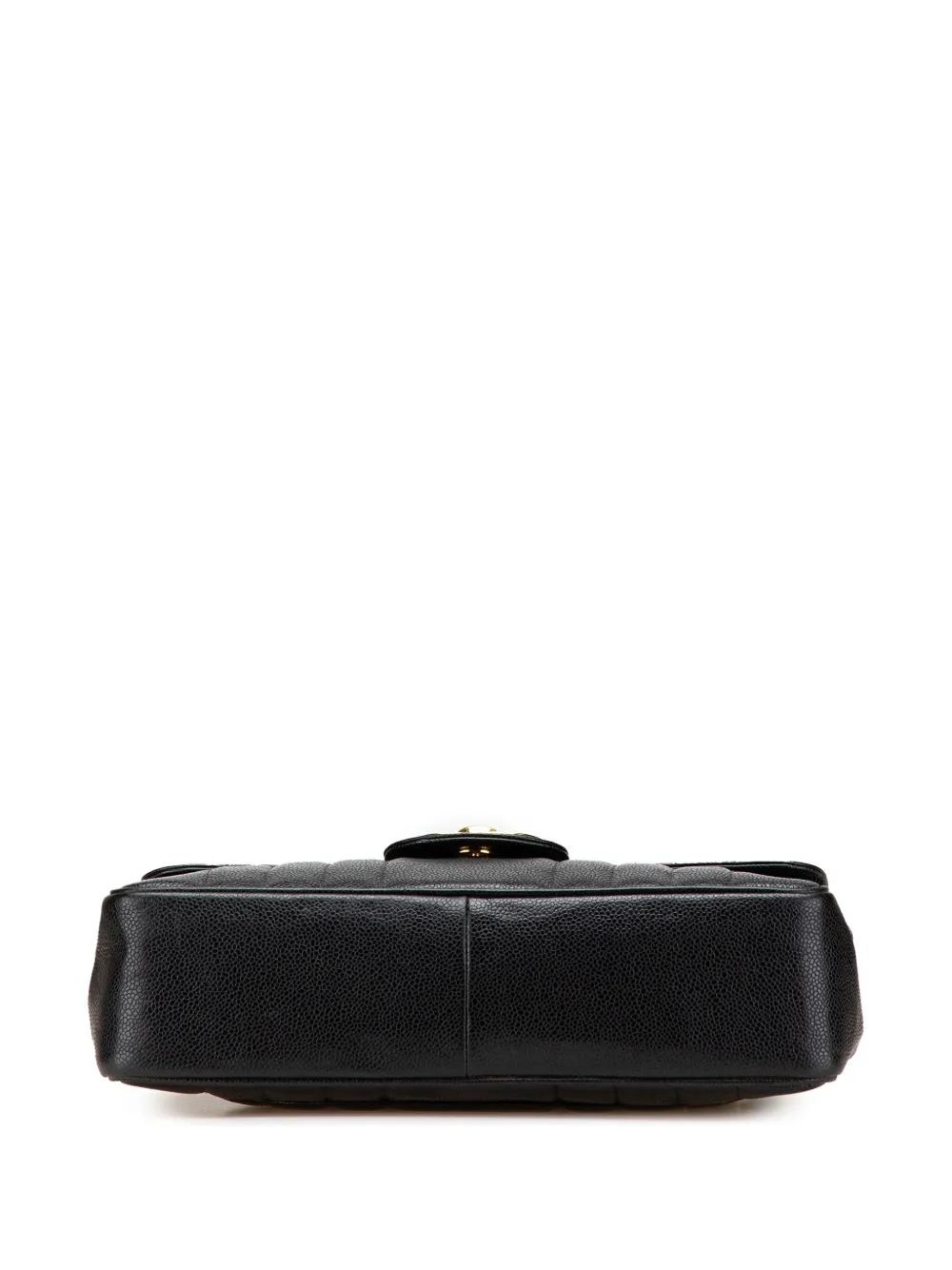 Pre-owned Chanel 1991-1994 Jumbo Xl Caviar Mademoiselle Flap Shoulder Bag In Black