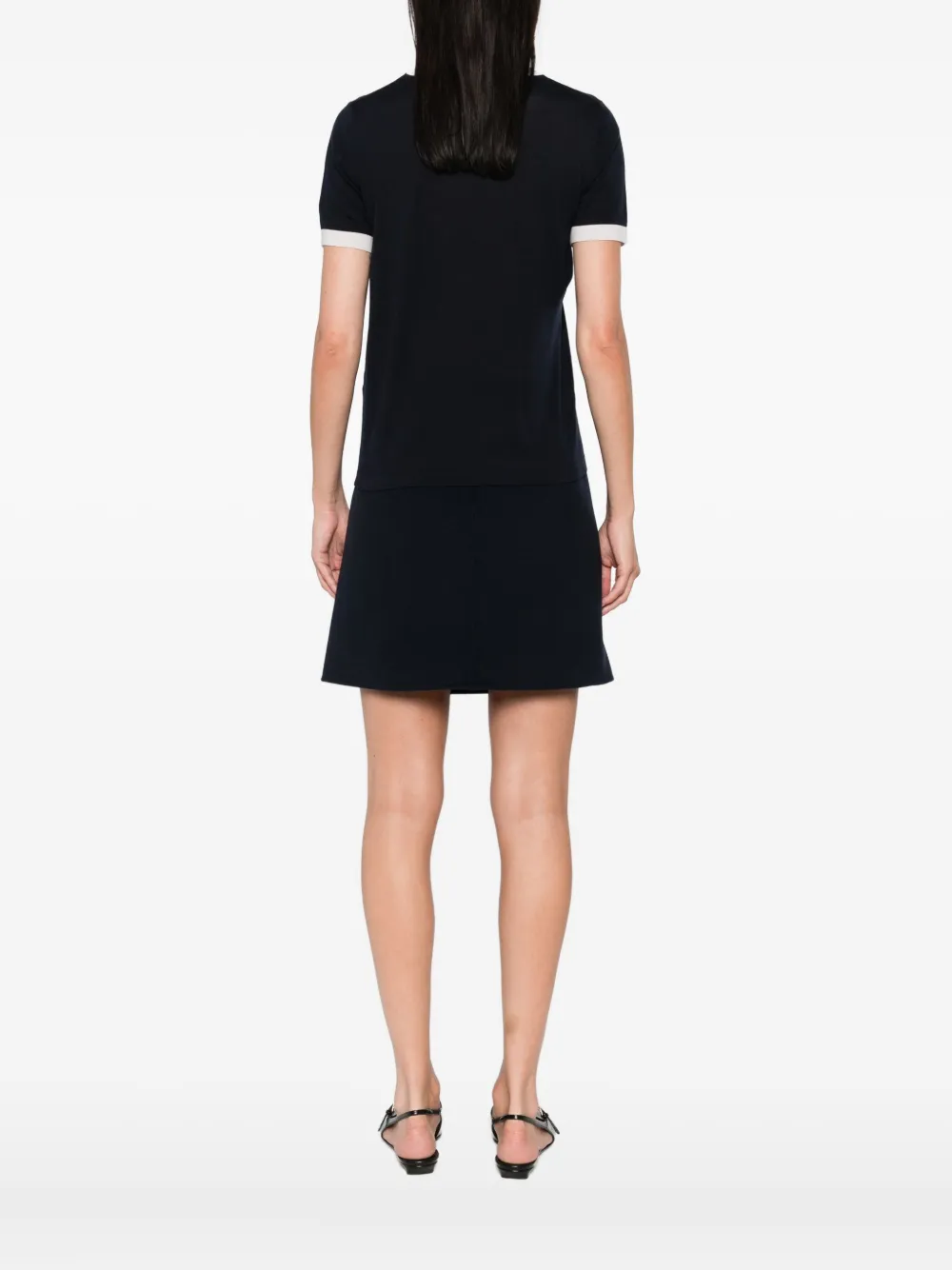 'S Max Mara contrast-trim wool top Blauw