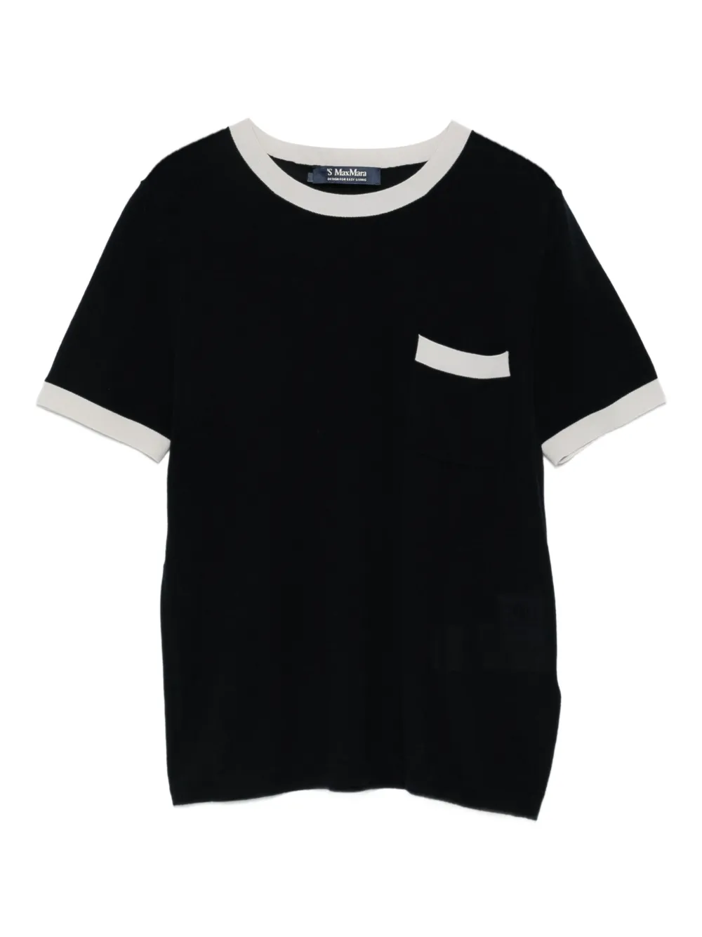 'S Max Mara contrast-trim wool top - ブルー 'S Max Mara contrast-trim wool top - ブルー