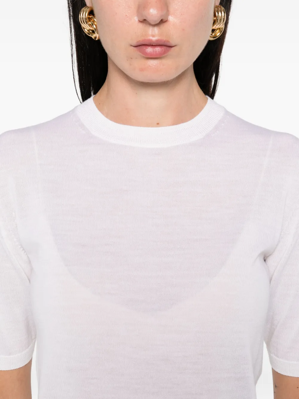 Max Mara short-sleeve wool top Wit
