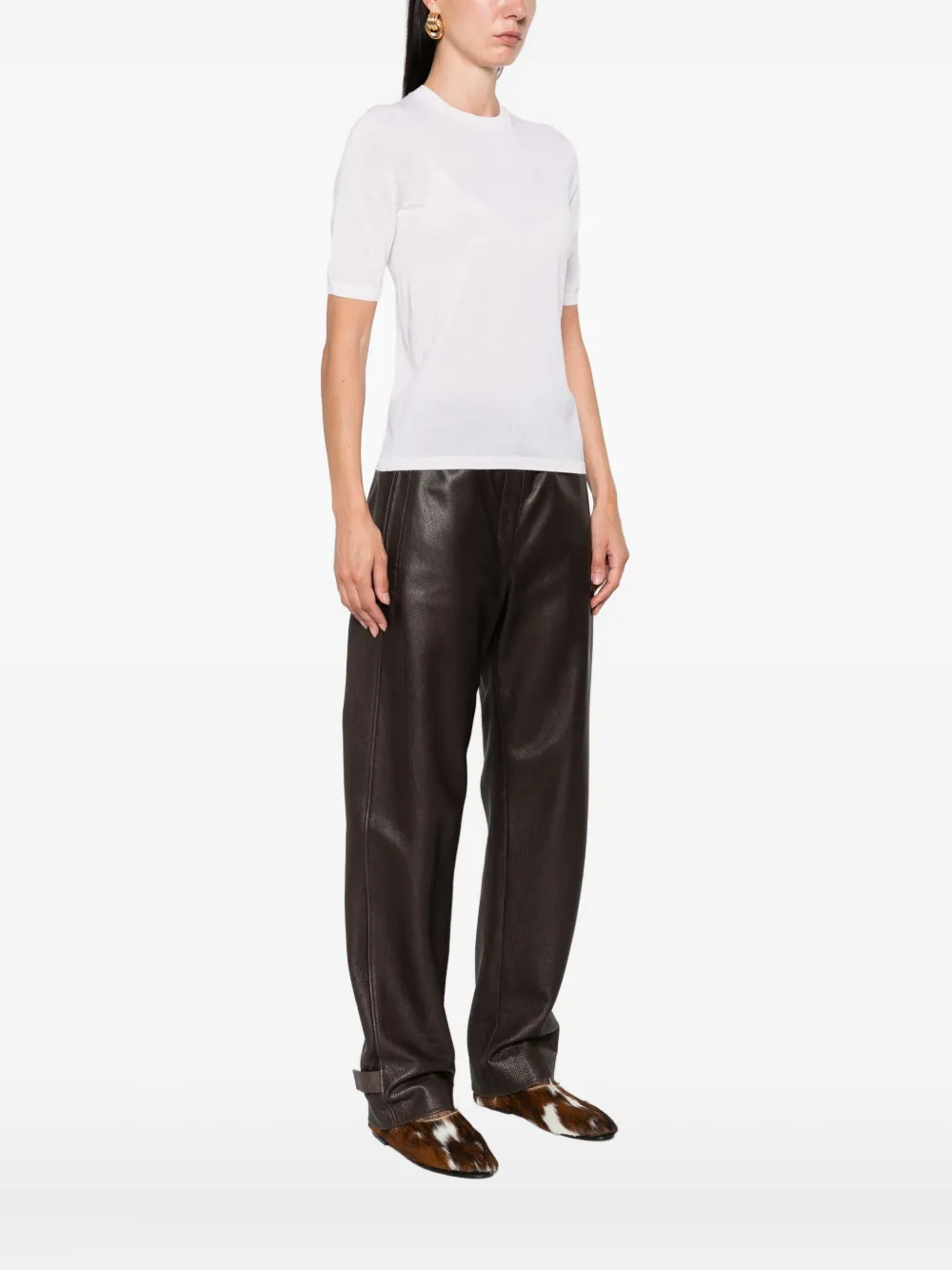 Max Mara short-sleeve wool top Wit