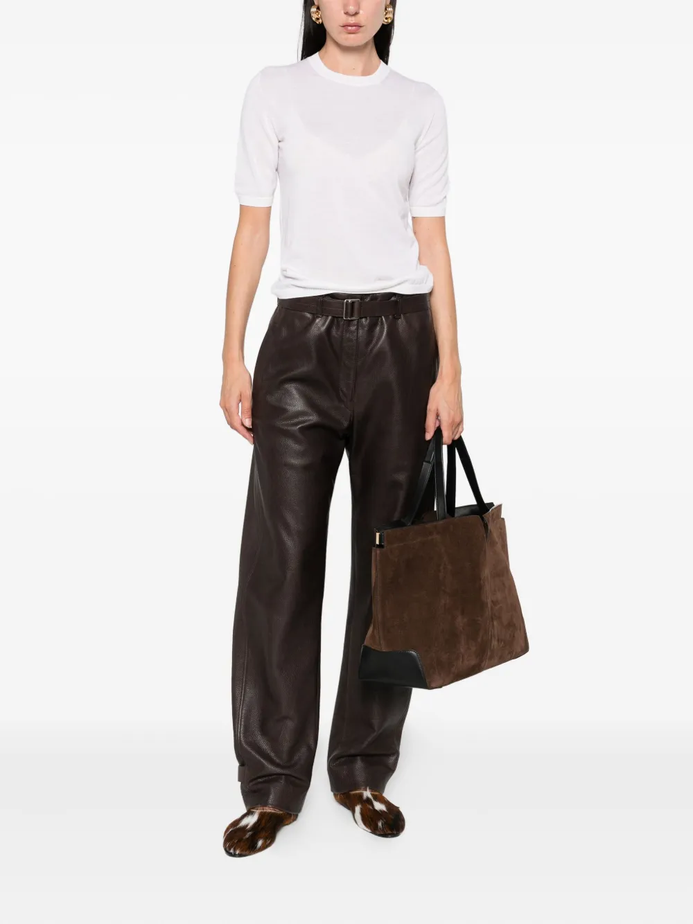 Max Mara short-sleeve wool top Wit