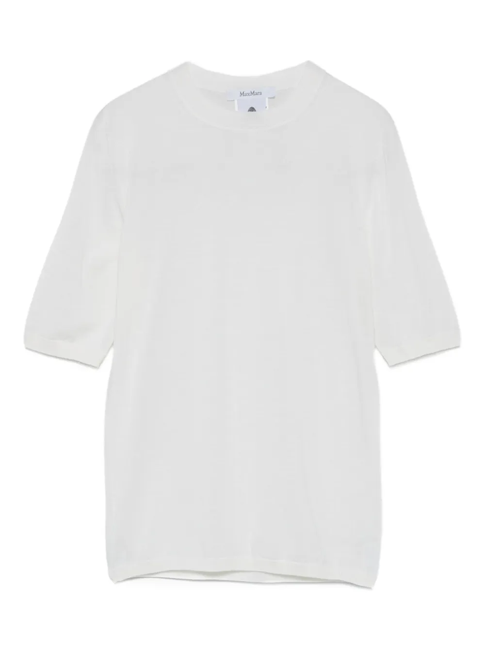 Max Mara short-sleeve wool top - ホワイト Max Mara short-sleeve wool top - ホワイト