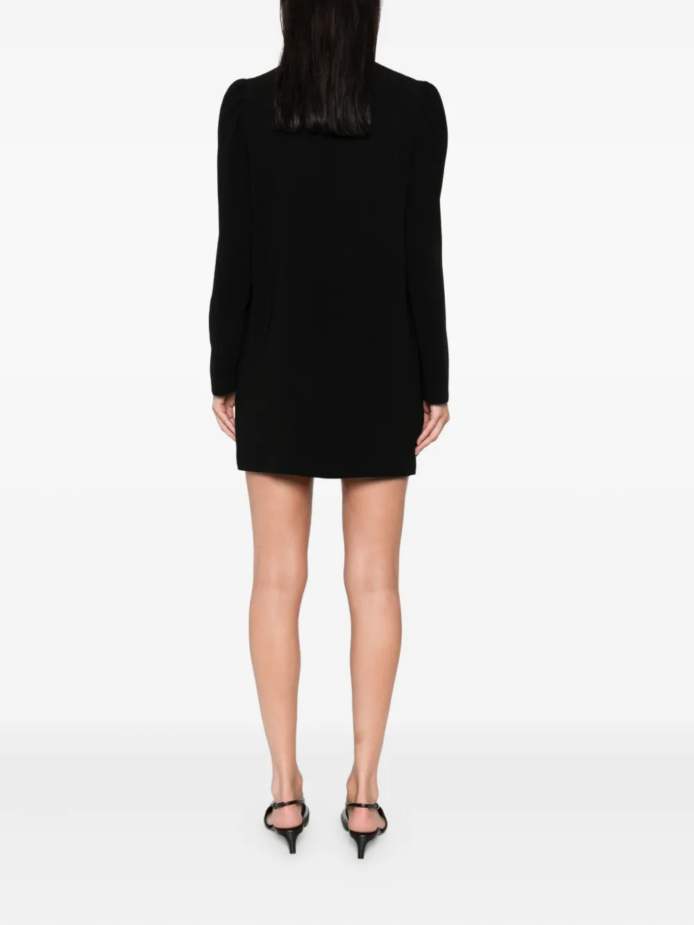 Max Mara high-neck long-sleeve dress Zwart