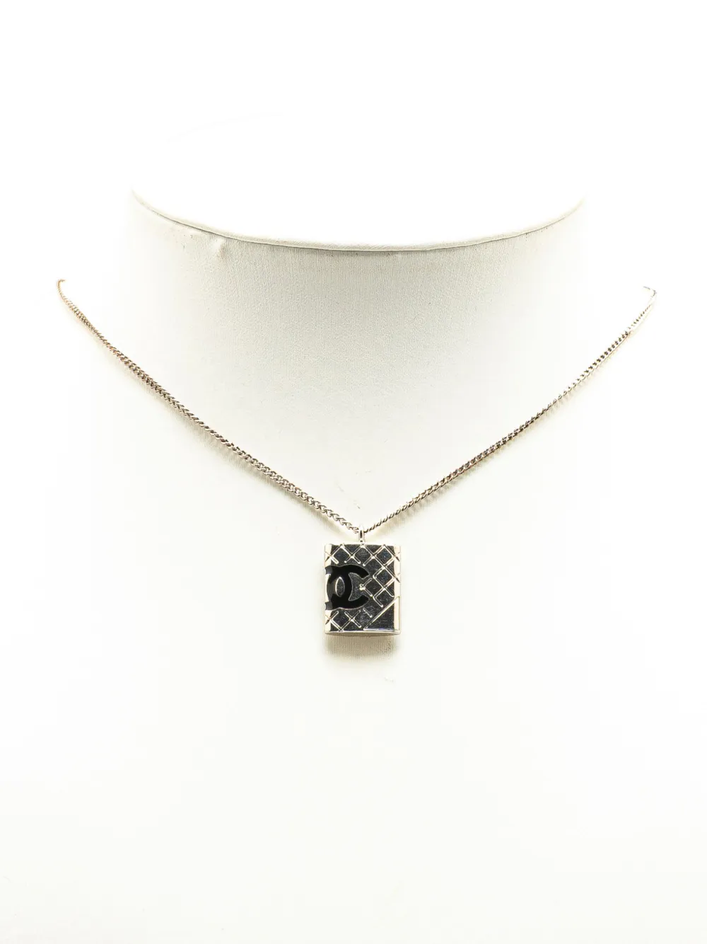Pre-owned Chanel 2005 Cambon Ligne Pendant Necklace Costume Necklace In Black