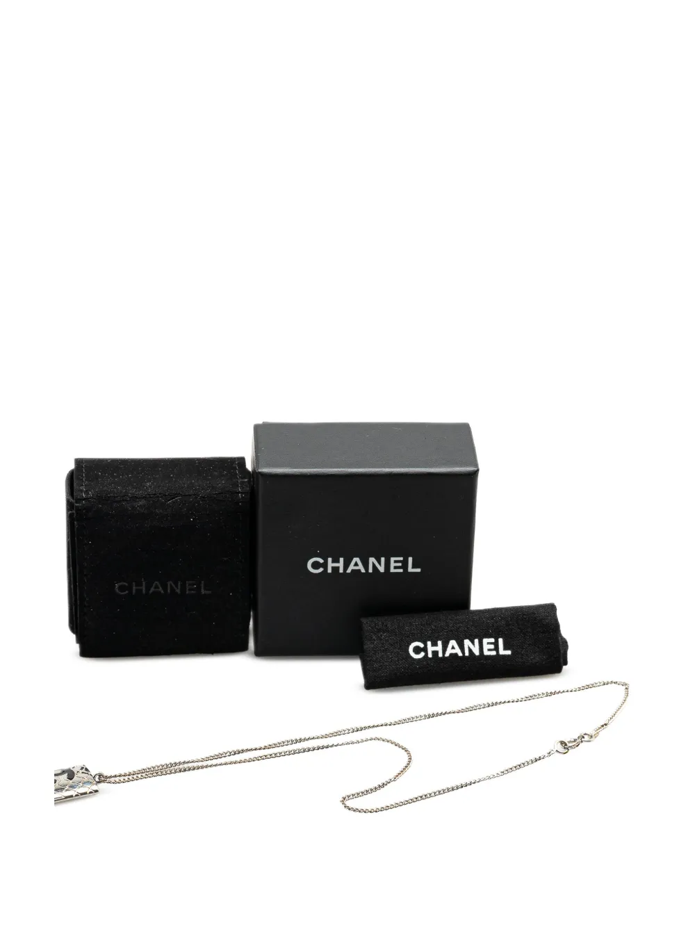 Pre-owned Chanel 2005 Cambon Ligne Pendant Necklace Costume Necklace In Black