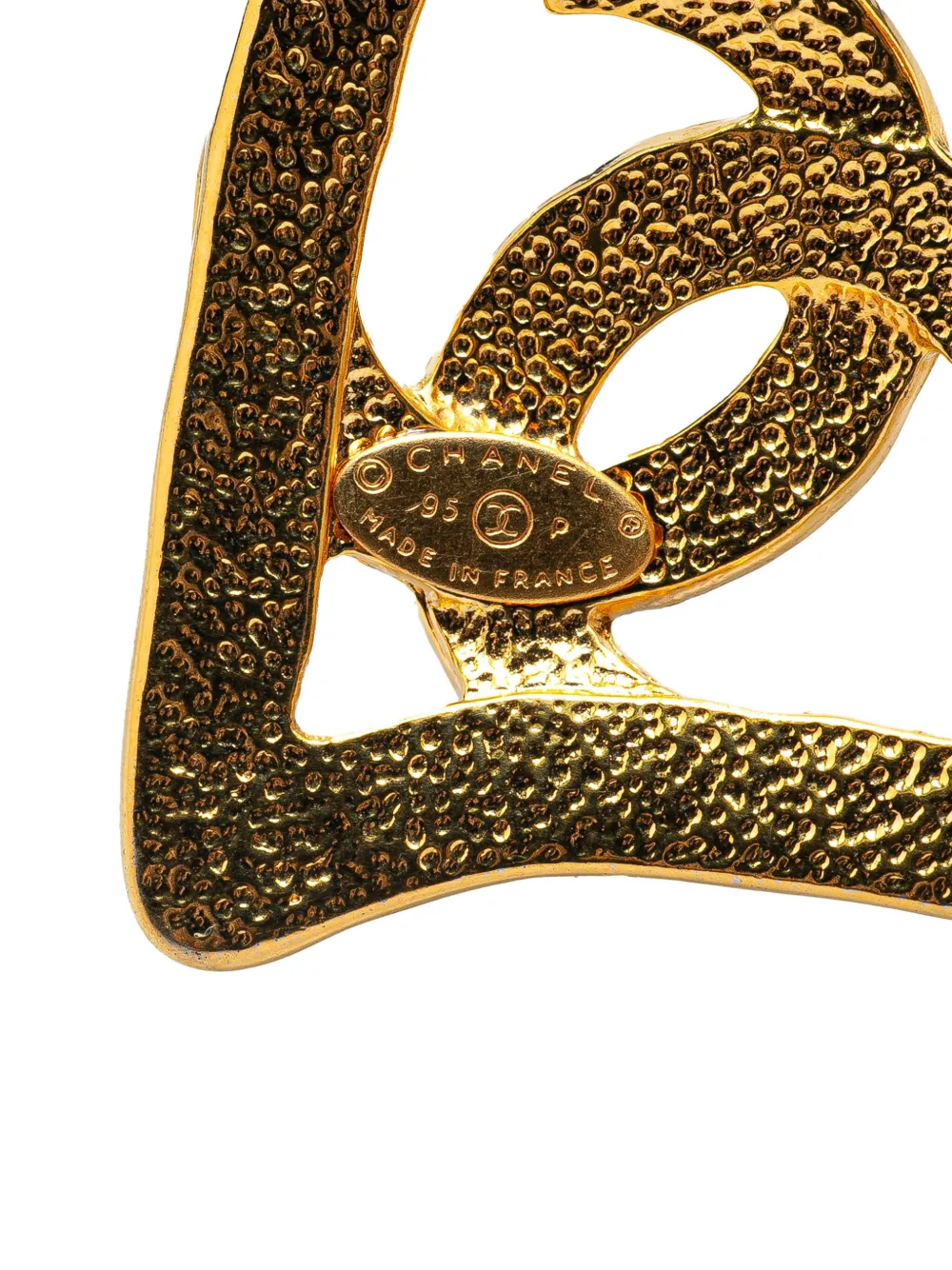 CHANEL Pre-Owned 1995 Gold Plated CC Heart Pendant Necklace costume necklace | Image 2