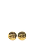 CHANEL Pre-Owned 1993 Gold Plated CC Round Clip On Earrings costume earrings