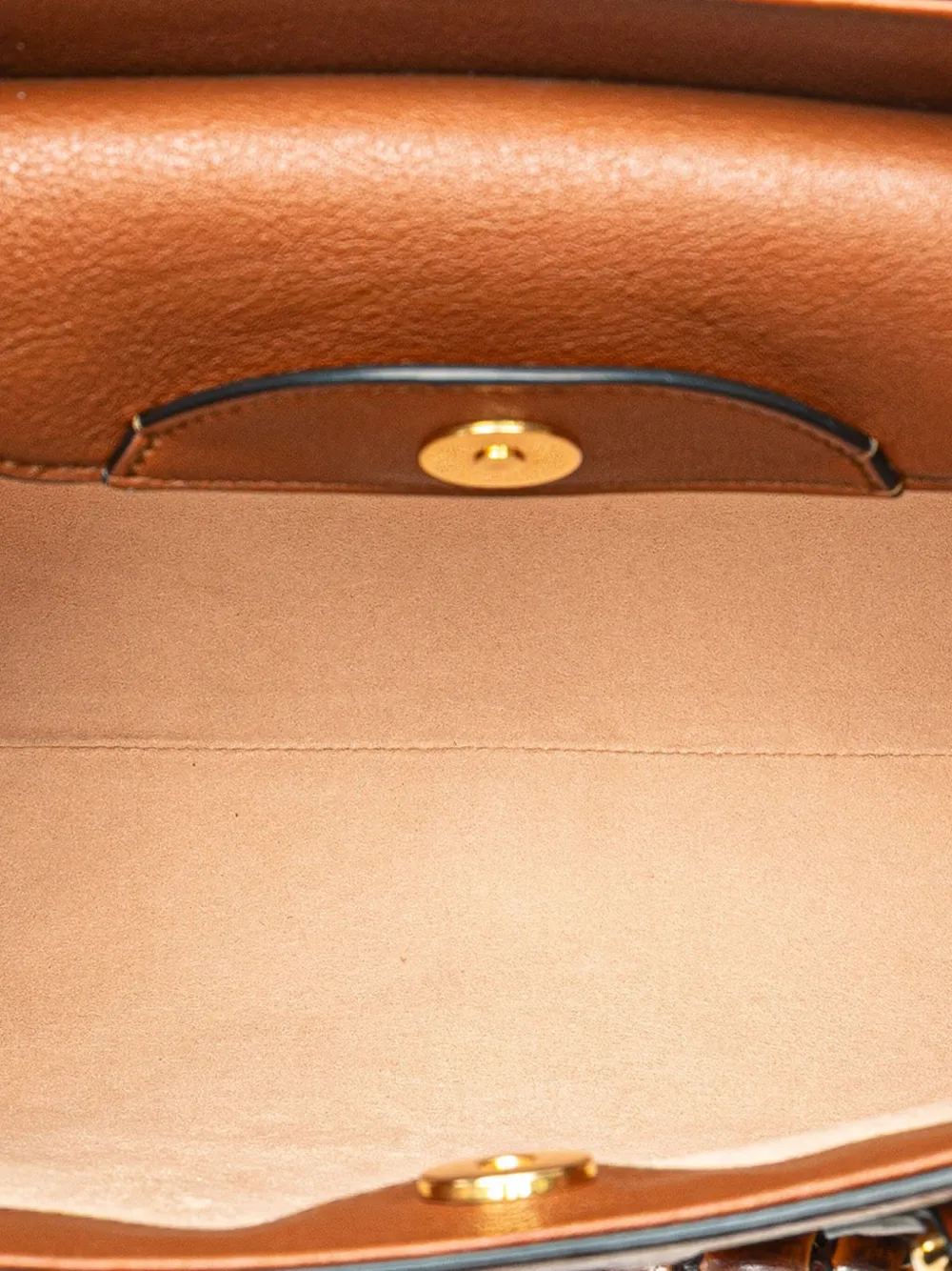 Pre-owned Gucci 2016-2025 Small Leather Bamboo Diana Satchel In Brown