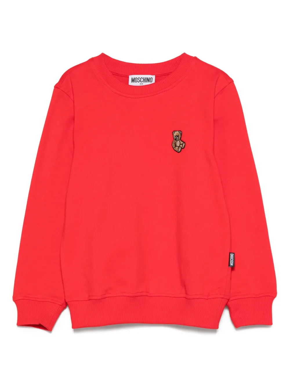 Moschino Kids teddy-embroidered sweatshirt | Red | Image 1