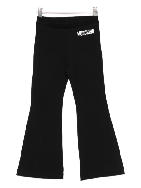 Moschino Kids logo-embellished flared trousers