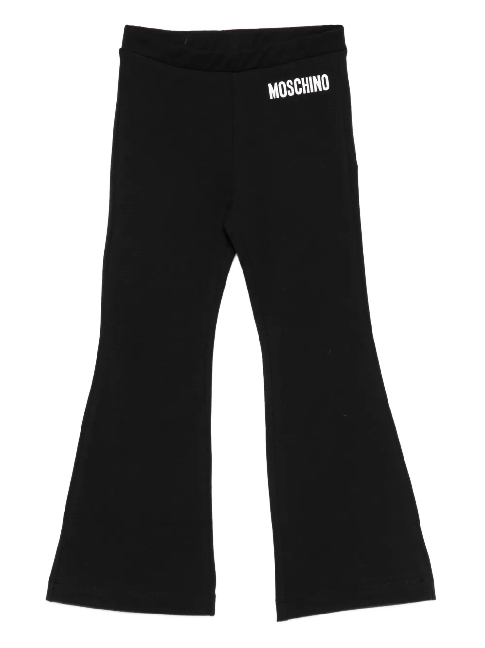 Moschino Kids Flared broek verfraaid met logo Zwart