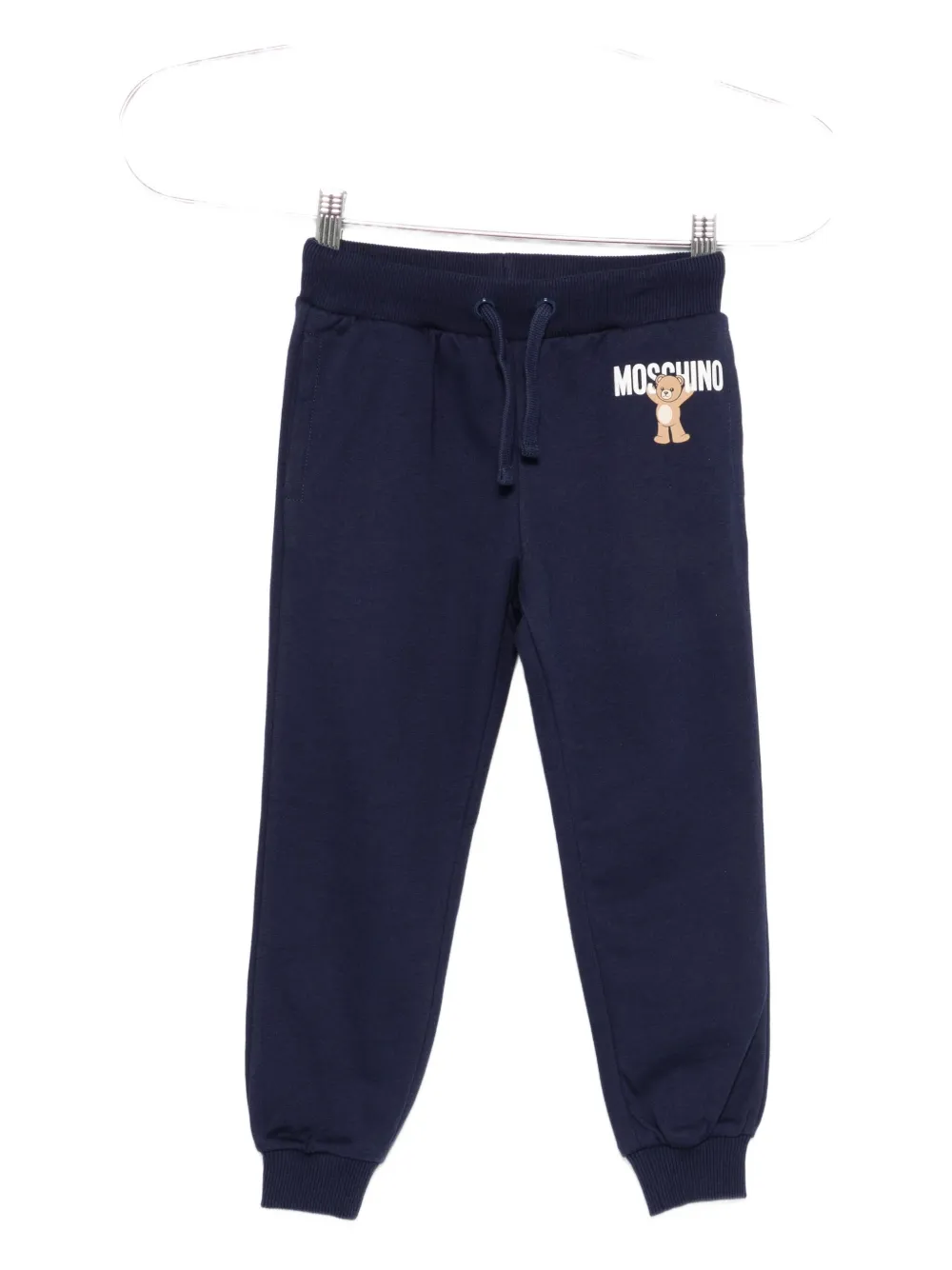 Moschino Kids teddy-print drawstring trousers | Blue | Image 1