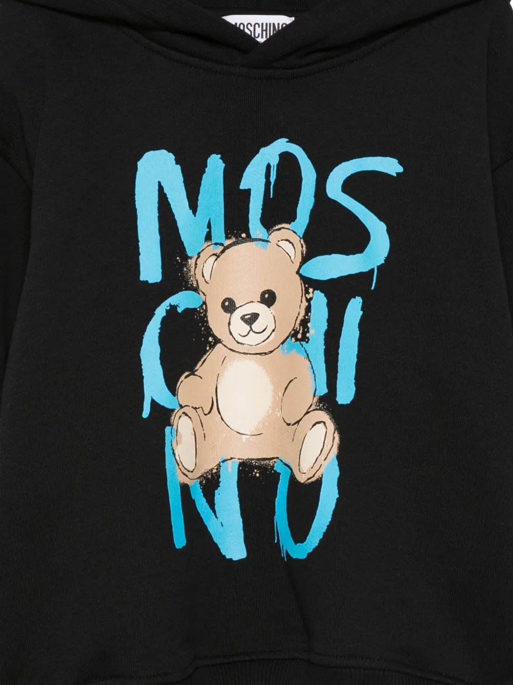 Moschino Kids Hoodie met teddybeerprint Zwart