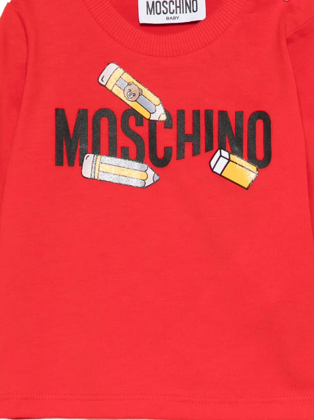 Moschino Kids pencil-print long-sleeve sweatshirt Rood
