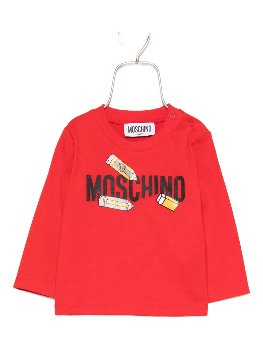 Moschino Kids pencil-print long-sleeve sweatshirt Rood