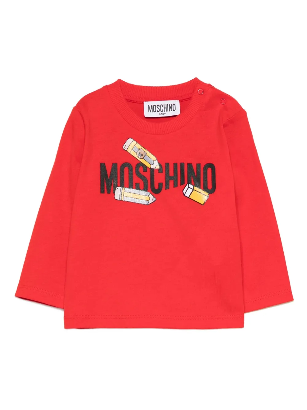 Moschino Kids Sweater met print en lange mouwen Rood