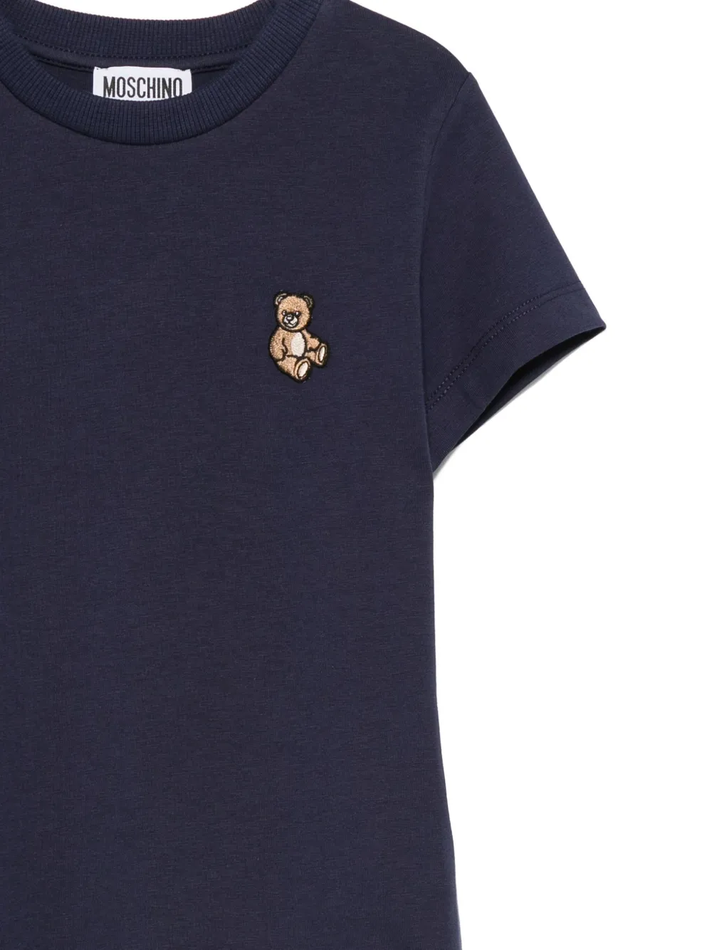 Moschino Kids T-shirt met geborduurde teddybeer Blauw