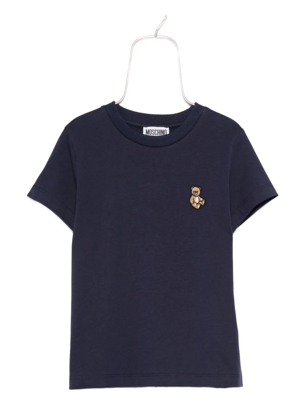 Moschino Kids teddy-embroidered t-shirt - Blu