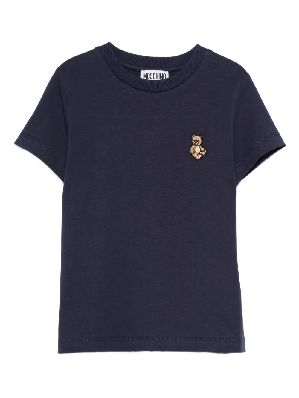 Moschino Kids T-shirt met geborduurde teddybeer Blauw