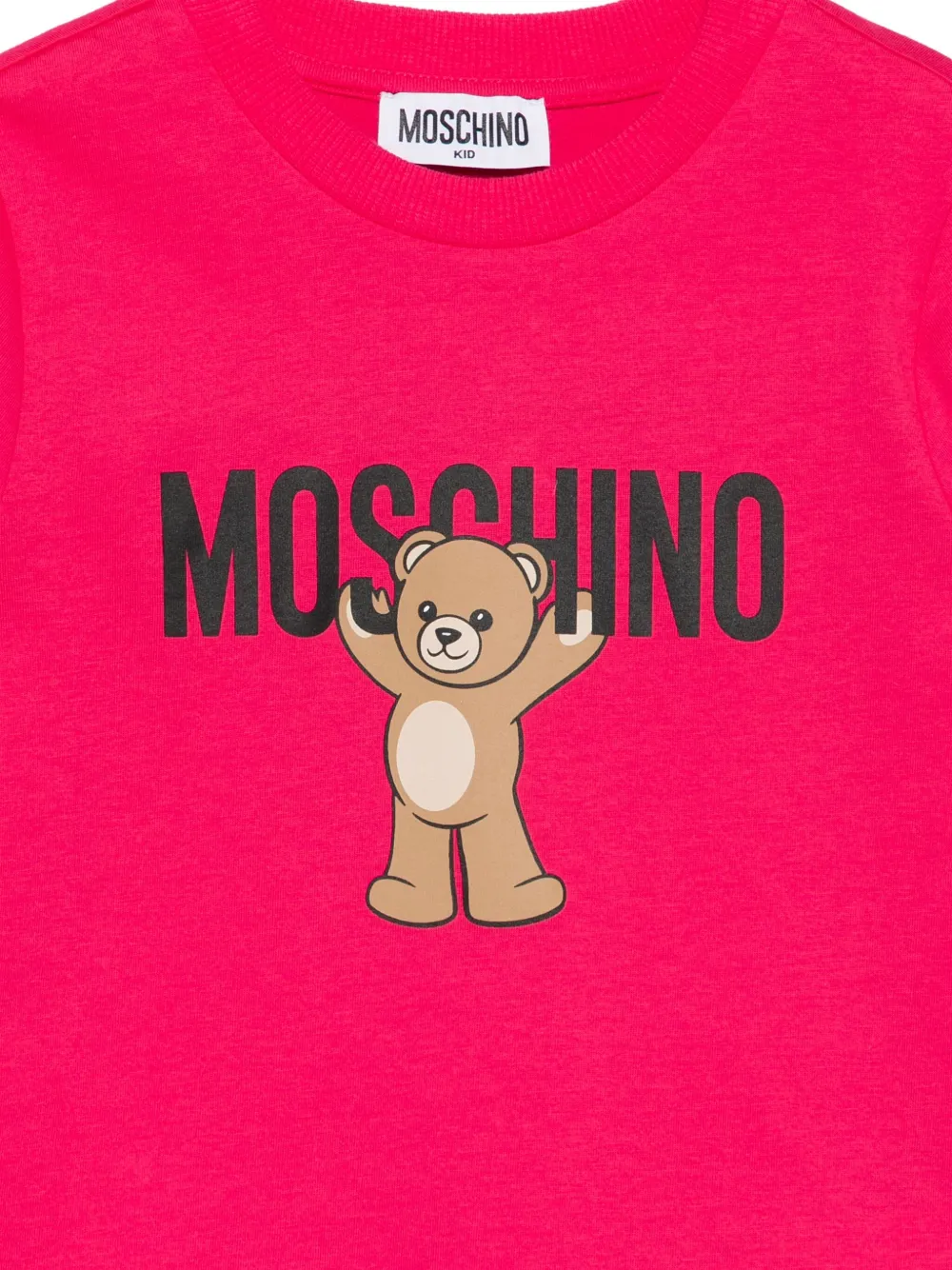 Moschino Kids teddy-print long-sleeve top Roze
