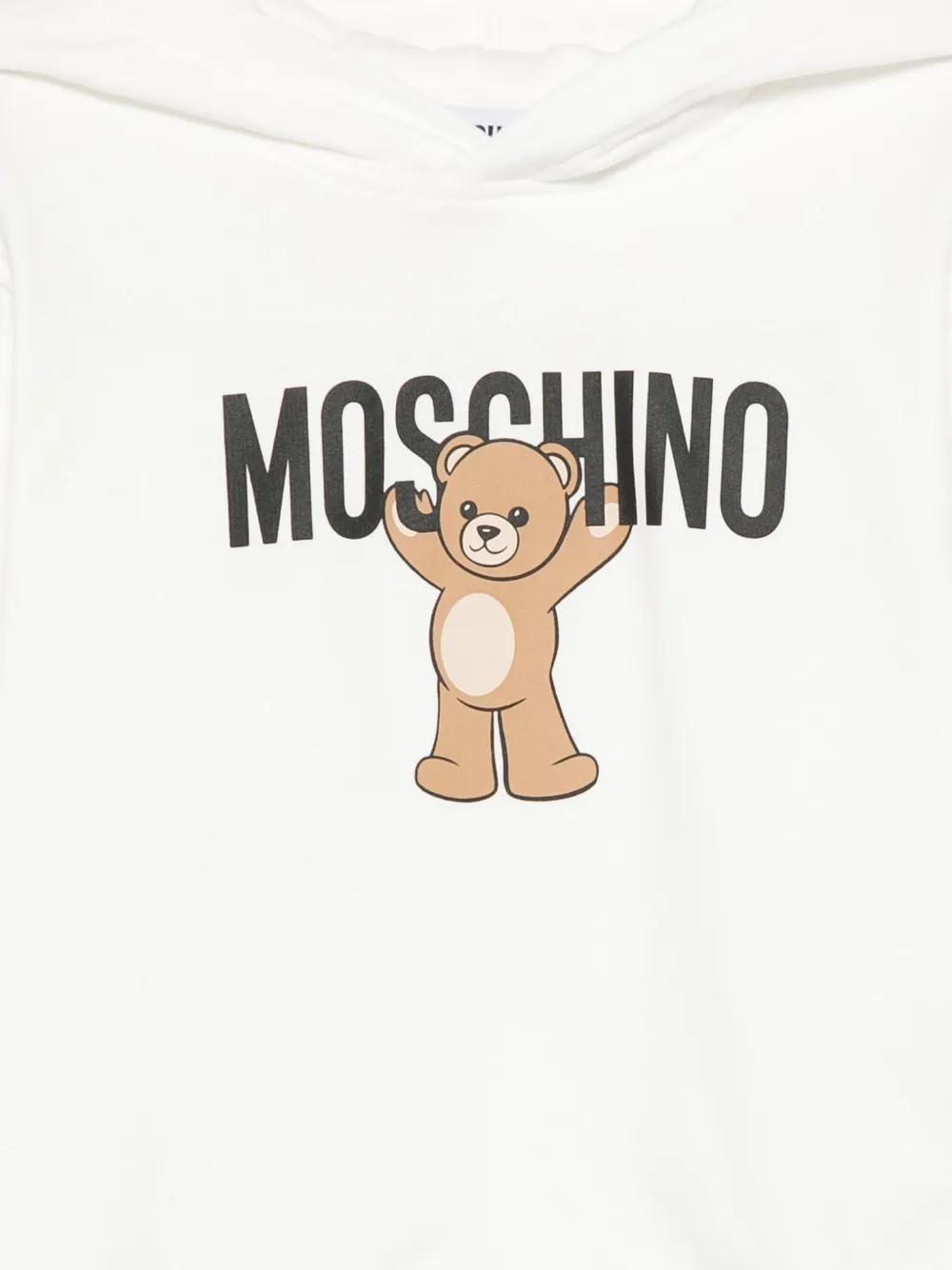 Moschino Kids Top met capuchon en teddybeerprint Wit