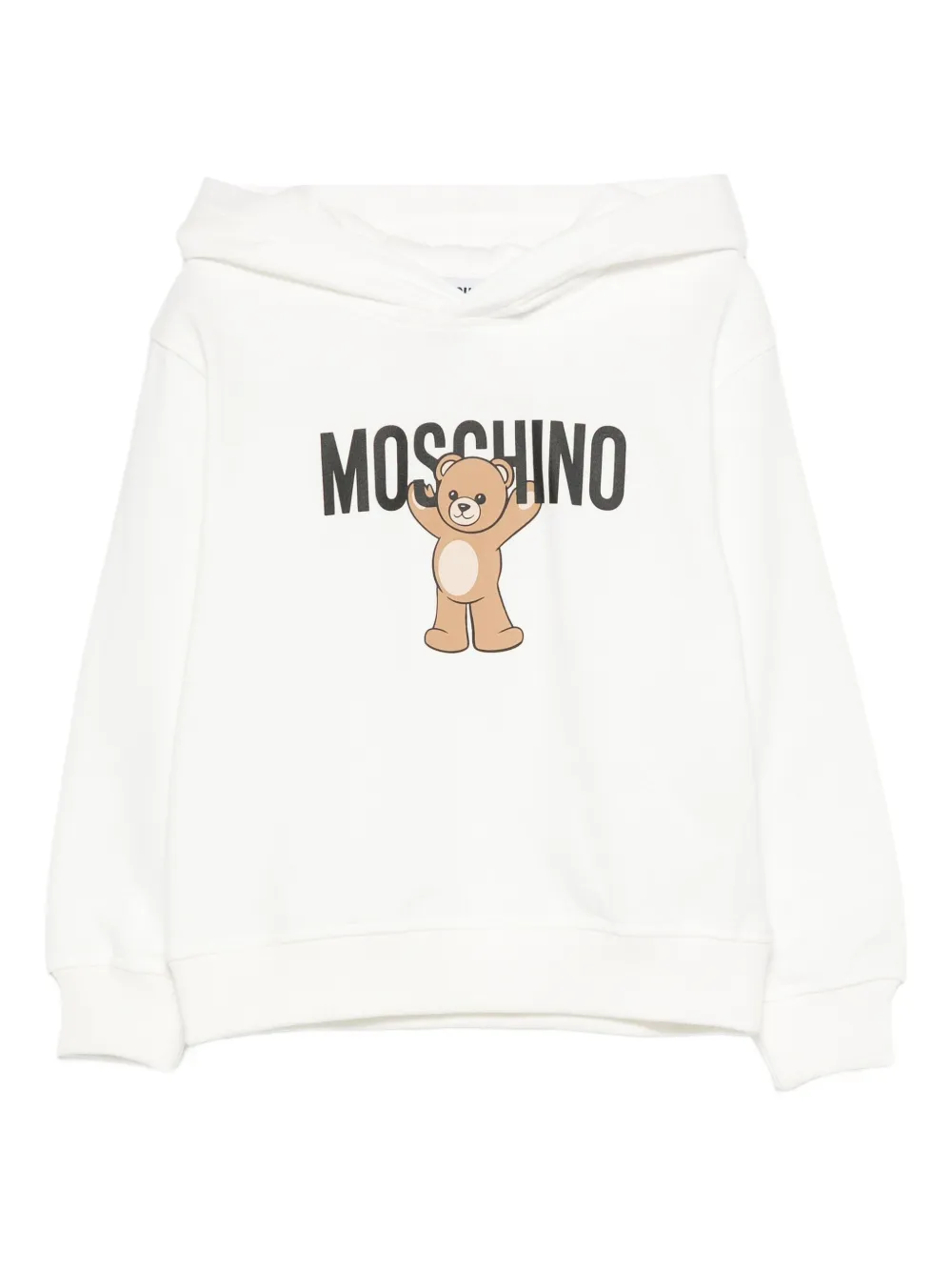 Moschino Kids teddy-print hooded top | White | Image 1