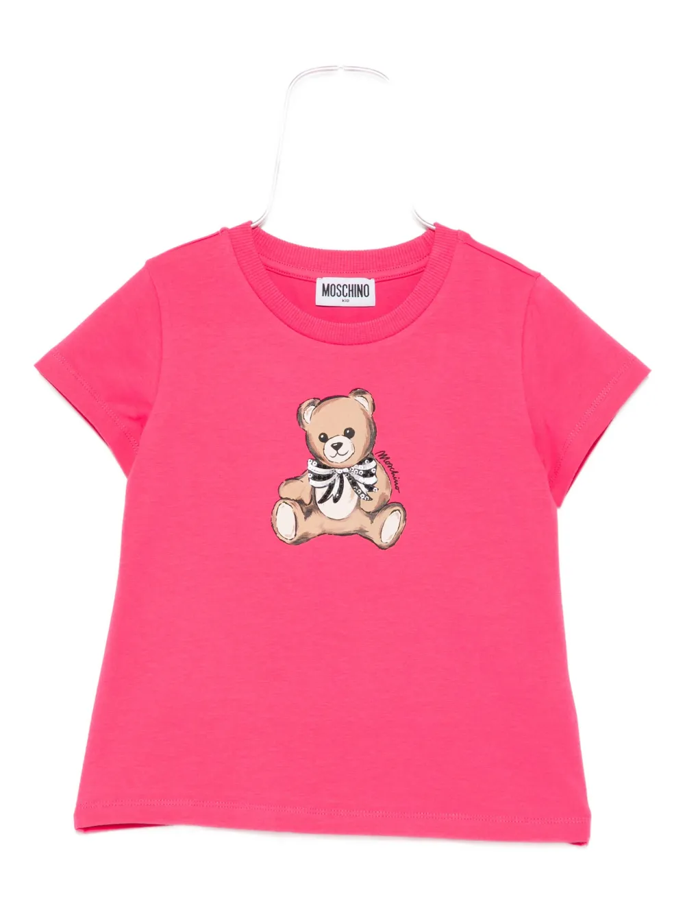 Moschino Kids T-shirt met teddybeerprint Roze