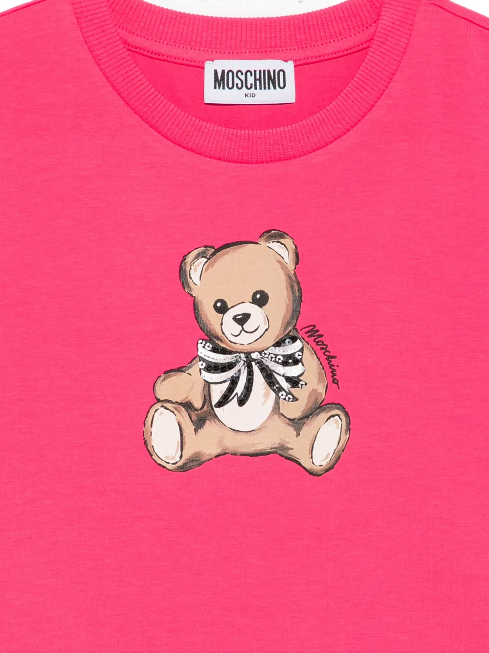 Moschino Kids T-shirt met teddybeerprint Roze