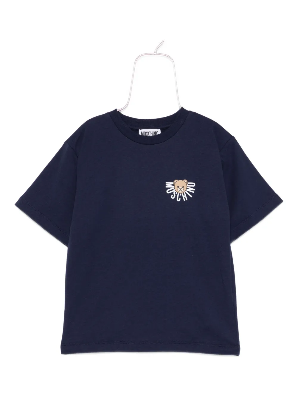 Moschino Kids T-shirt met teddy-logo Blauw