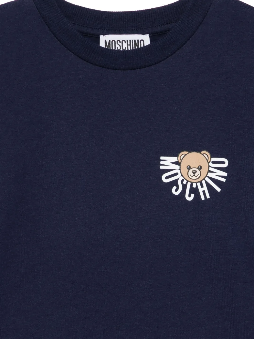 Moschino Kids T-shirt met teddy-logo Blauw