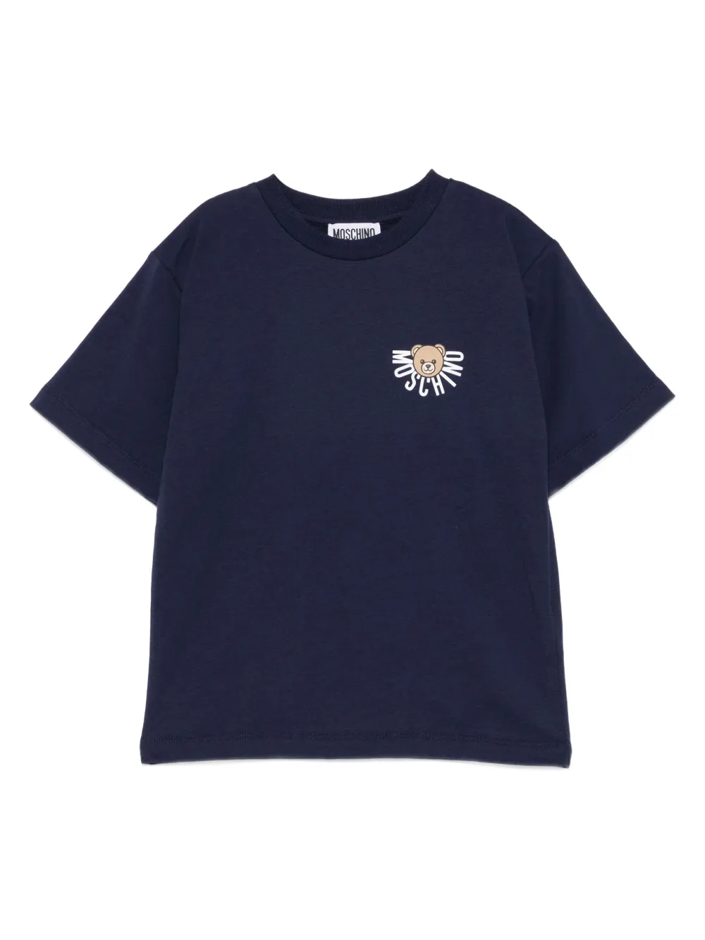 Moschino Kids T-shirt met teddy-logo Blauw