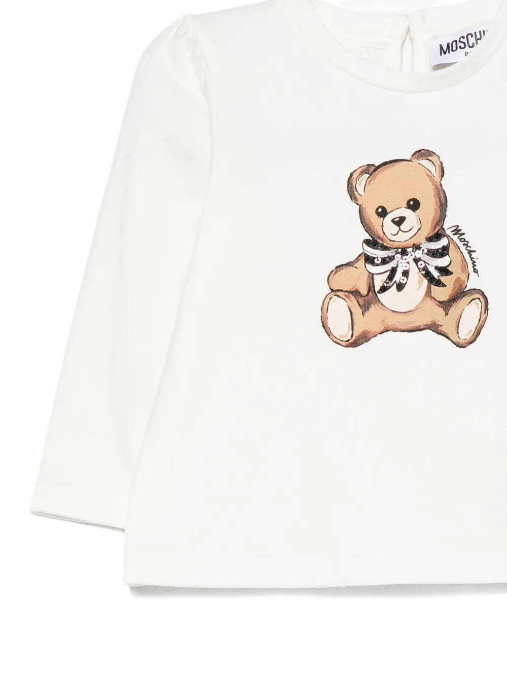 Moschino Kids Teddy Bear-print long-sleeve top Wit