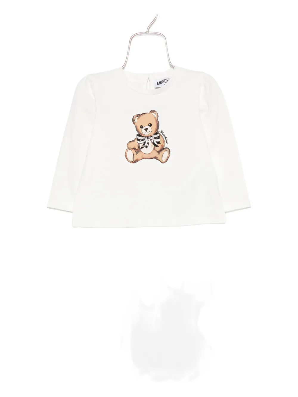 Moschino Kids Teddy Bear-print long-sleeve top Wit