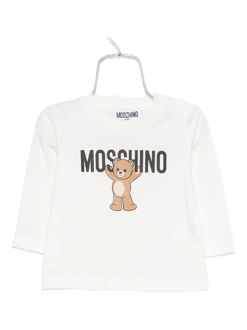 Moschino Kids Teddy Bear-print long-sleeve top Wit