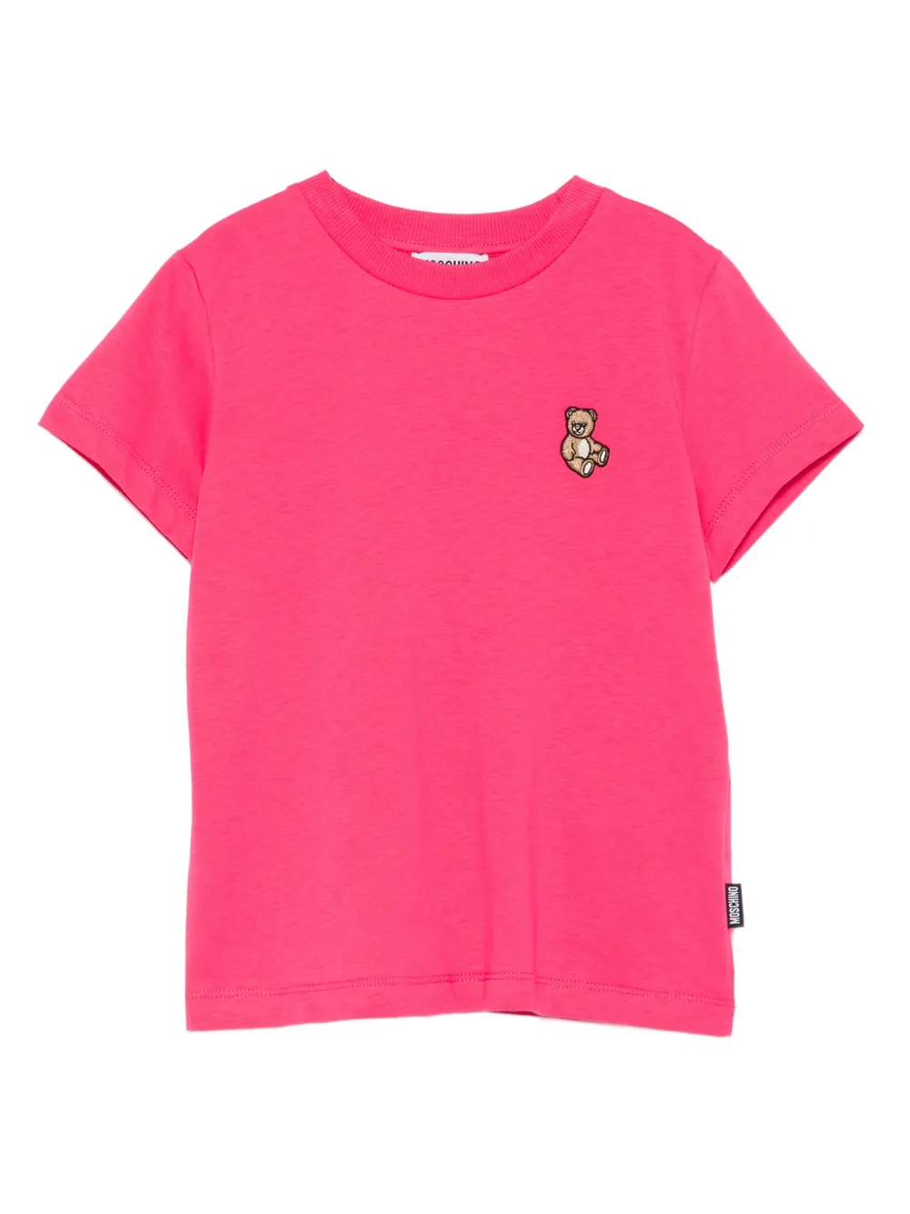 Moschino Kids Katoenen T-shirt met teddy bear-borduurwerk Roze